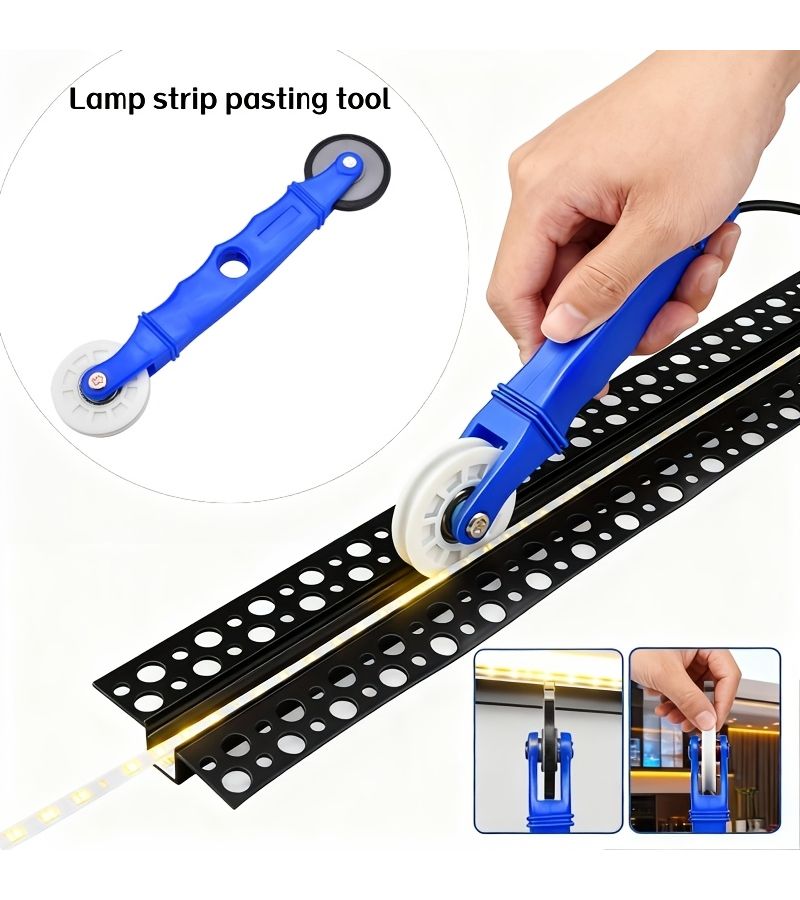 LED Light Strip Roller Installation Tool Dual Wheel Design Plastic Handle Effort Saving Fits 4-8mm Light Strip 1pc For Holiday Decoration Wiring Home Atmosphere Light Installation Advertising Sign Fixing - Image 1
