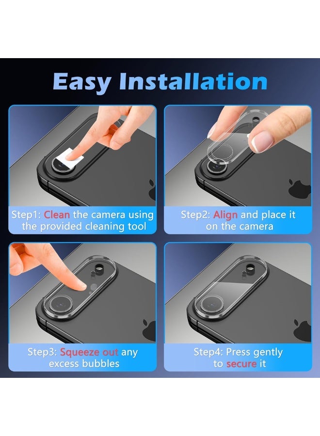 O Ozone (Pack of 2) Camera Lens Screen Protector Compatible with iPhone Air, 9H Hardness Tempered Glass, Transparent HD Protective Film, Scratch Resistant, Easy Installation - Image 5