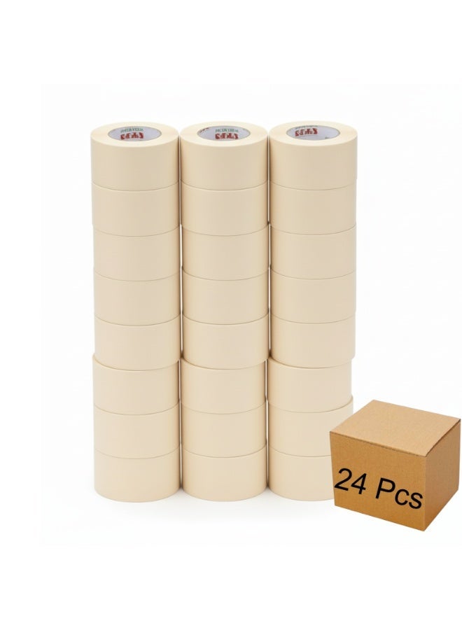 Hitex 1 Inch Masking Tape Easy Tear | 24 Pcs – Multi Surface Painter’s Tape for Carpentry, Labelling & Painting | Clean Peel, No Residue, Strong Adhesion for Wood, Wall, Glass & Metal - Image 1