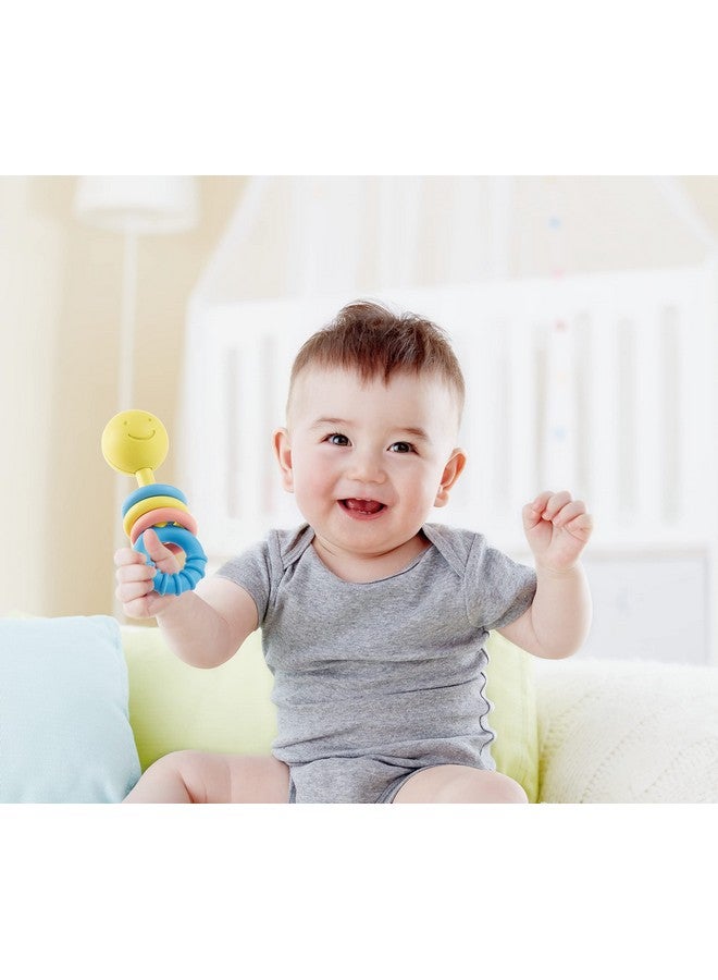 هيب عضاضة هيب ذات حلقات خشخشة | لعبة تسنين متحركة وخشخشة للأطفال، بألوان ناعمة - Image 2