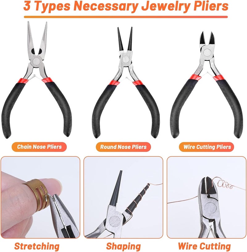 Audab Jewelry Wire Wrapping Jewelry Making Supplies Kit, Ring Sizer Measuring Tools Kit with Tools, Ring Craft Wires, Jewelry Findings for Rings Repair - Image 5