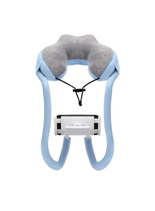 Moko Neck Phone Holder, Lazy Gooseneck Phone Pillow Holder Bracket,360°Rotation Universal Mobile Phone Tablet Stand for 4"-11" Devices, fits iPhone 12/12 Pro Max, Galaxy S21,iPad Air/Pro 11, Blue - Image 1