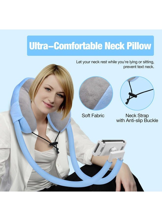 Moko Neck Phone Holder, Lazy Gooseneck Phone Pillow Holder Bracket,360°Rotation Universal Mobile Phone Tablet Stand for 4"-11" Devices, fits iPhone 12/12 Pro Max, Galaxy S21,iPad Air/Pro 11, Blue - Image 4