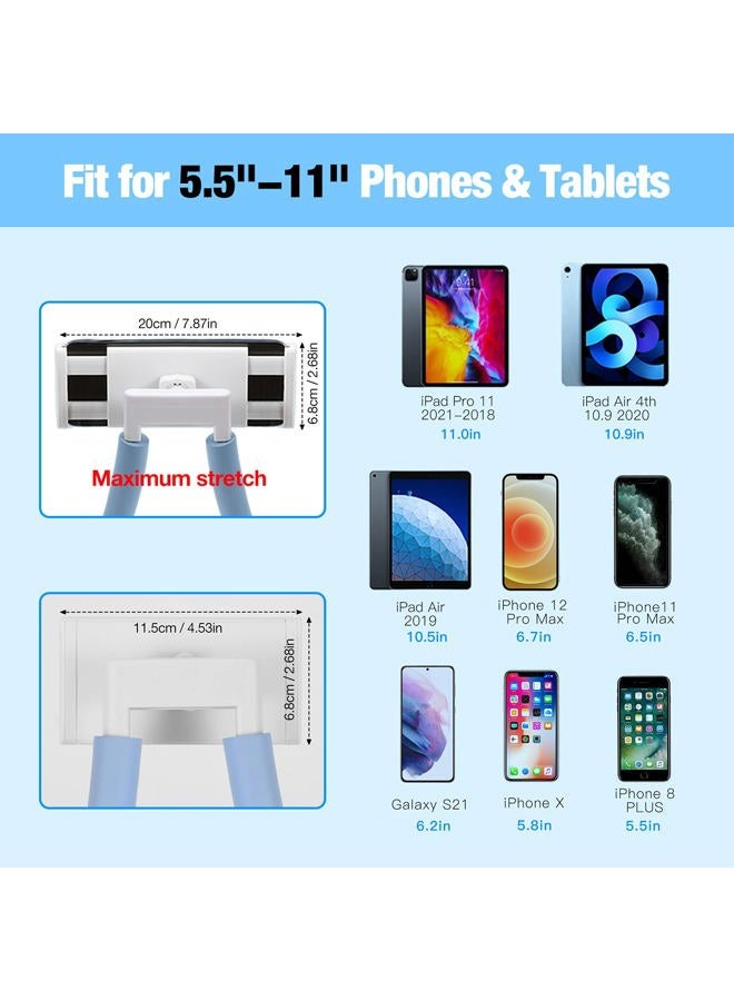 Moko Neck Phone Holder, Lazy Gooseneck Phone Pillow Holder Bracket,360°Rotation Universal Mobile Phone Tablet Stand for 4"-11" Devices, fits iPhone 12/12 Pro Max, Galaxy S21,iPad Air/Pro 11, Blue - Image 2