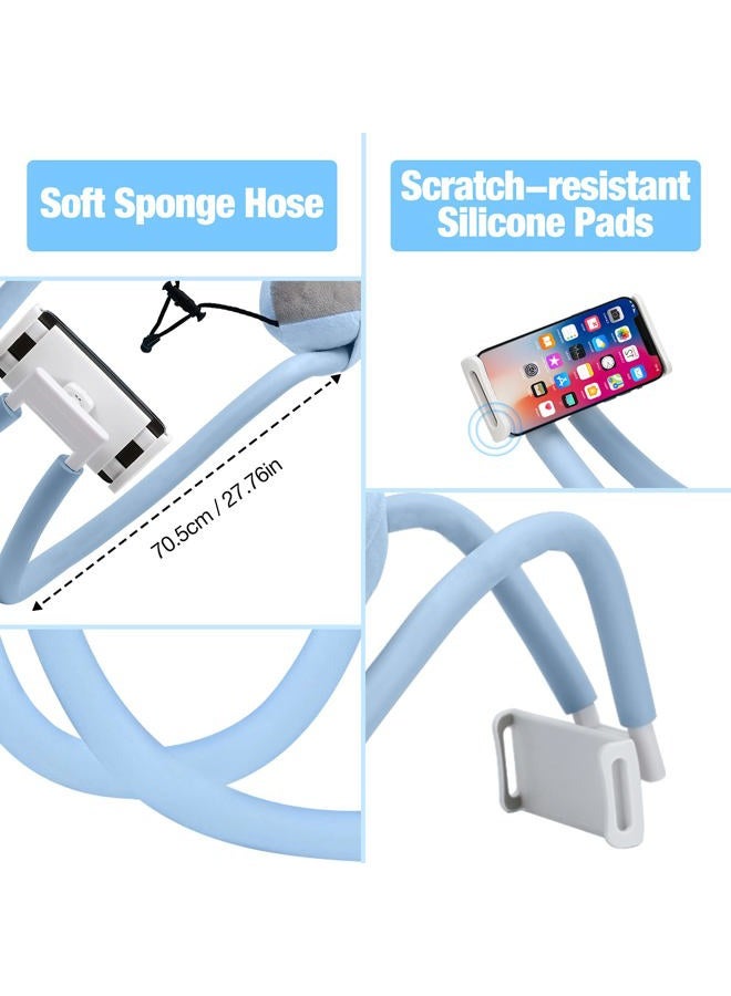 Moko Neck Phone Holder, Lazy Gooseneck Phone Pillow Holder Bracket,360°Rotation Universal Mobile Phone Tablet Stand for 4"-11" Devices, fits iPhone 12/12 Pro Max, Galaxy S21,iPad Air/Pro 11, Blue - Image 5