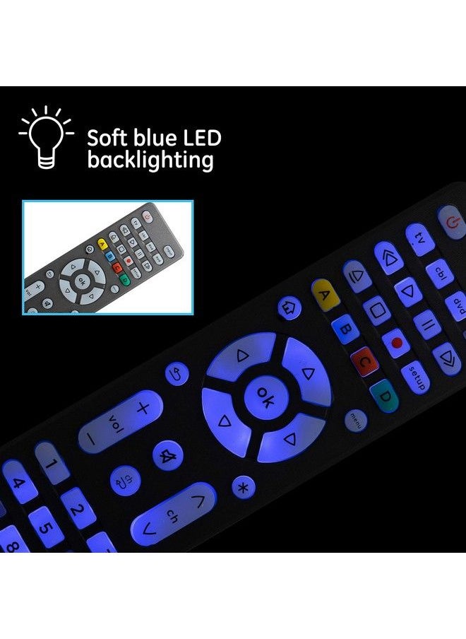 GE - Backlit Universal Remote Control For Samsung Vizio Lg Sony Sharp Roku Apple Tv Tcl Panasonic Smart Tv Streaming Players Bluray Dvd Simple Setup 4Device Graphite 48848 - Image 1