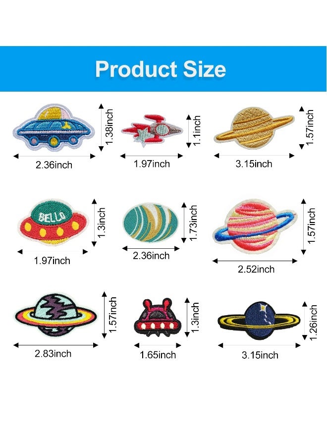 Embroidery Patches Outer Space Planet Universe Theme Pattern DIY Iron on Sewing Patch Patch Set Cloth Patch Clothing Accessories Suitable for Backpacks Clothing Jackets Hats Jeans Etc (26 Pcs) - Image 4