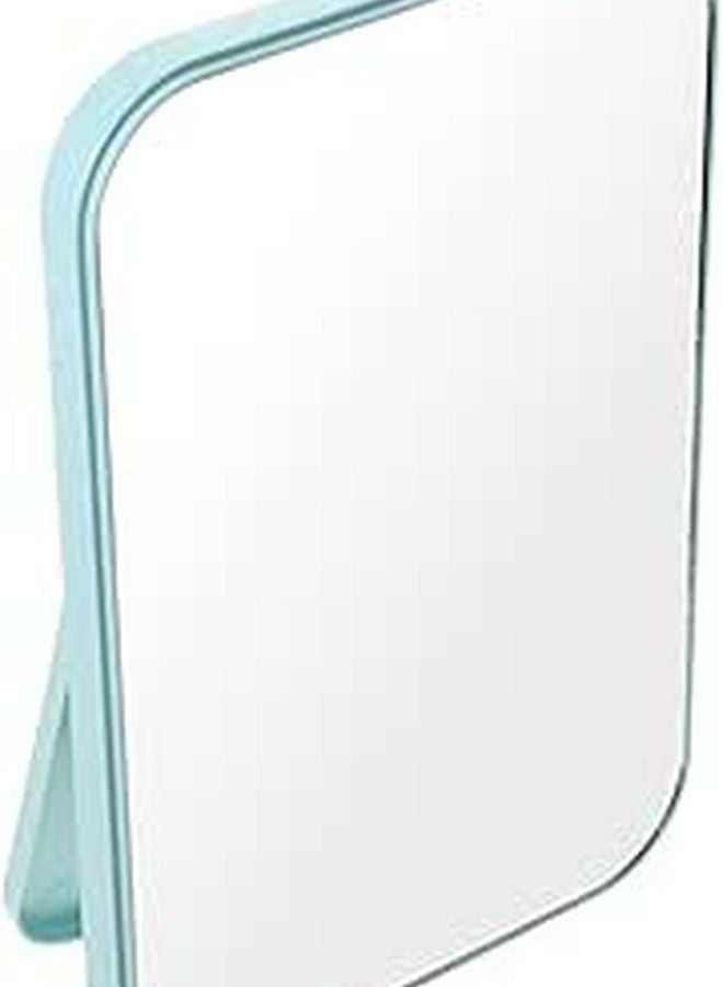 Nordic Blue Foldable Makeup Mirror Portable Desktop Vanity Mirror for Travel Dormitory - Image 1