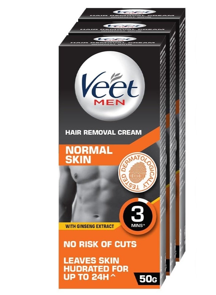 كريم فيت لإزالة الشعر للرجال، للبشرة العادية - 50 غرام لكل عبوة (عبوة من 3 قطع) - Image 1