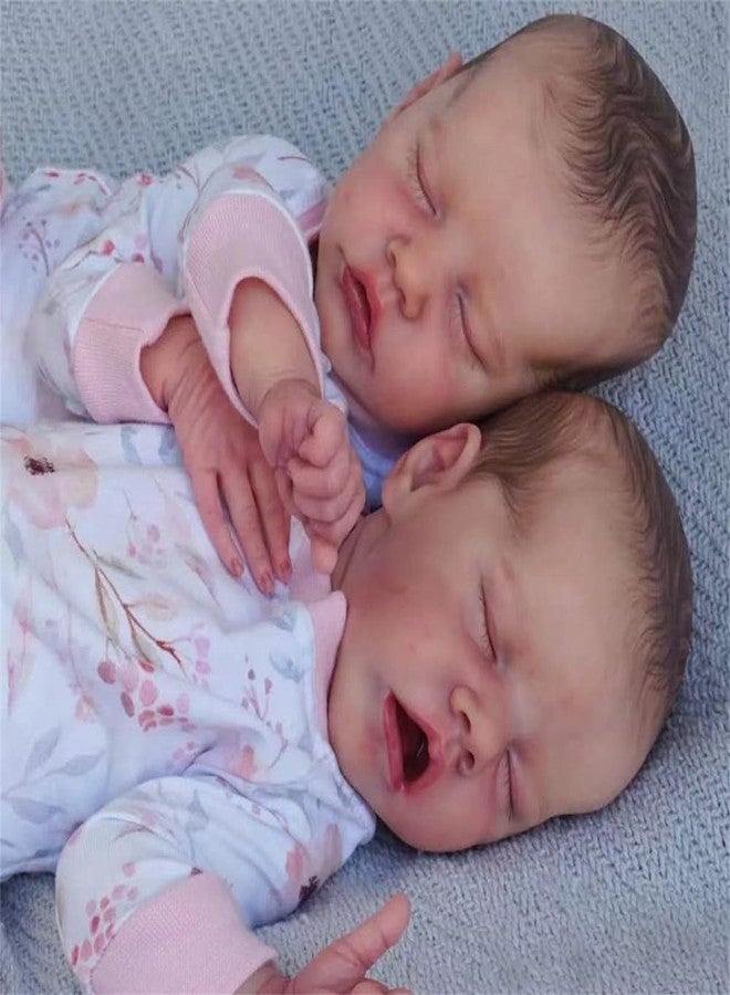 GYCV Realistic Newborn Baby Dolls Twins - 18 Inch Reborn Baby Dolls Twins Boy and Girl, Lifelike Baby Dolls Soft Body, Silicone Vinyl Newborn Baby that Look Real, Birthday Set for Kids - Image 2