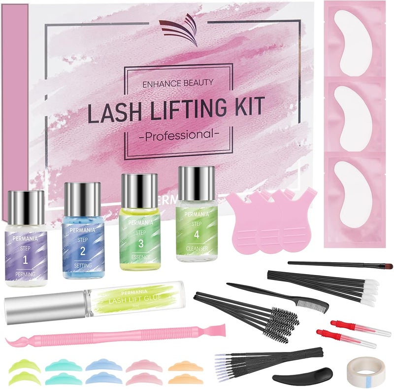 PERMANIA Lash Lift Kit Brows Lamination Kit Eyelash Perm Salon Quality Keep Lashes Curling and Instant Fuller Eyebrows for 6 Weeks