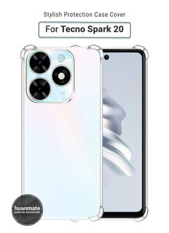 Tecno Spark 20 Shock Proof Case Cover - Ultra Clear, Durable & Accurate Cut-outs - Scratch, Dust & Smudge Protection - Clear Silicon Back Cover for Tecno Spark 20