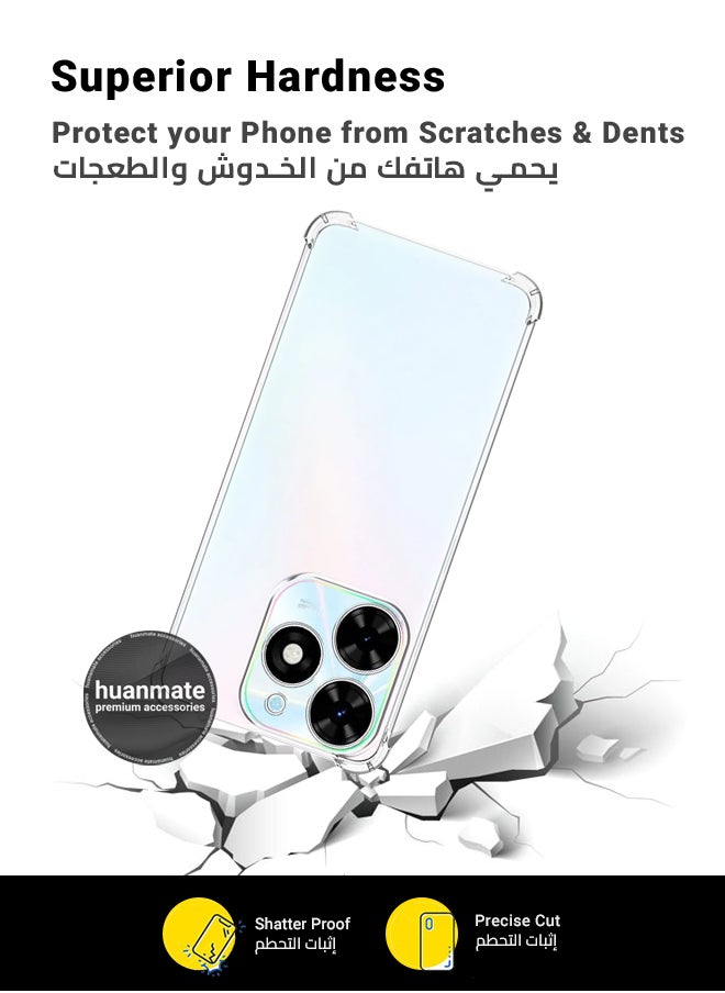 huanmate - Tecno Spark 20 Shock Proof Case Cover - Ultra Clear, Durable & Accurate Cut-outs - Scratch, Dust & Smudge Protection - Clear Silicon Back Cover for Tecno Spark 20 - Image 1
