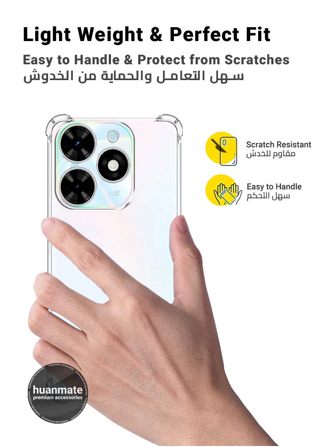 huanmate - Tecno Spark 20 Shock Proof Case Cover - Ultra Clear, Durable & Accurate Cut-outs - Scratch, Dust & Smudge Protection - Clear Silicon Back Cover for Tecno Spark 20 - Image 1