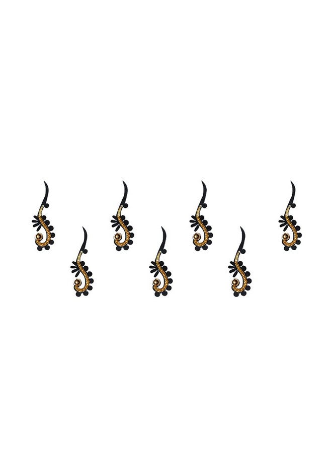 Comet Busters Long Black Bindi With Gold Beads (BIN754) - Image 1