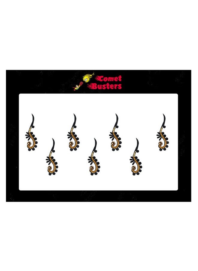 Comet Busters Long Black Bindi With Gold Beads (BIN754) - Image 3