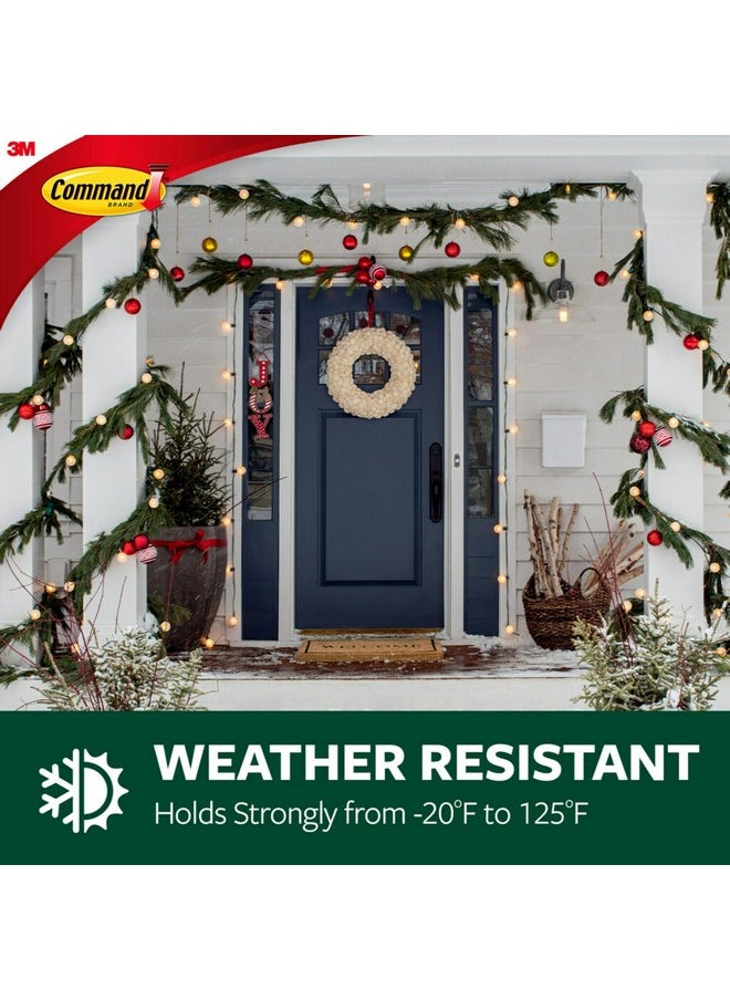 Command Outdoor Medium Clear Wall Hooks, 5 Hooks and 6 Command Strips, Damage Free Hanging Wall Hooks for Hanging Outdoor Wall Decor with Weather Resistant Strips, Holds up to 2 lb