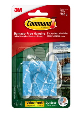 Command Outdoor Medium Clear Wall Hooks, 5 Hooks and 6 Command Strips, Damage Free Hanging Wall Hooks for Hanging Outdoor Wall Decor with Weather Resistant Strips, Holds up to 2 lb - pzsku/Z005A28FDC79C5ED0CCAFZ/45/1747403152/818743b7-65ef-4a33-9c33-a1261b5ad9ab