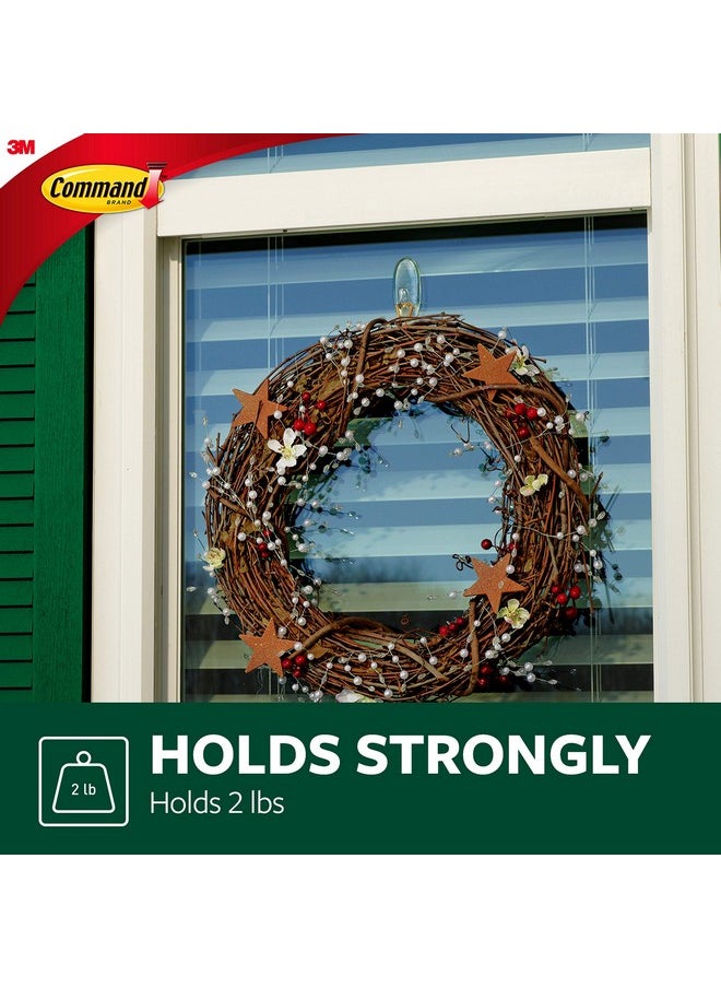 Command Outdoor Medium Clear Wall Hooks, 5 Hooks and 6 Command Strips, Damage Free Hanging Wall Hooks for Hanging Outdoor Wall Decor with Weather Resistant Strips, Holds up to 2 lb
