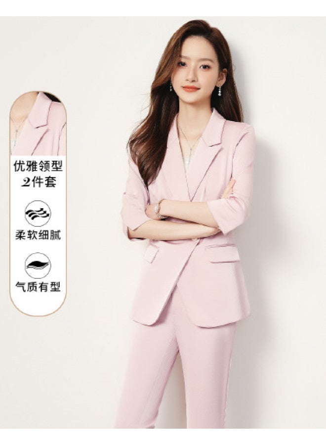 ROMON Women'S Suit, Versatile Office Wear, Comfortable And Stylish, Multiple Colors Available, Two-Piece Set For Women - Image 1