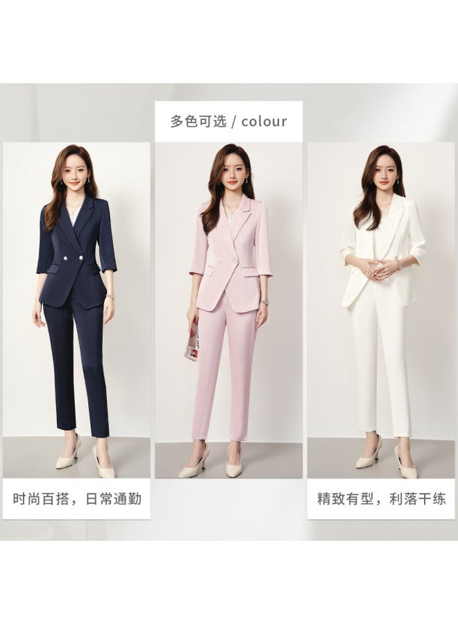 ROMON Women'S Suit, Versatile Office Wear, Comfortable And Stylish, Multiple Colors Available, Two-Piece Set For Women - Image 4