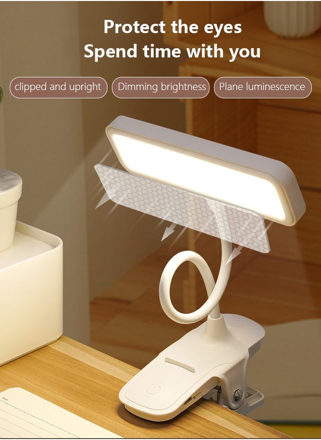 Momozone - LED Desk Lamp Study Clip Lamp Student Special Eye Protection Bedside Lamp Dormitory Charging Reading Lamp Bedroom Small Desk Lamp - Image 1