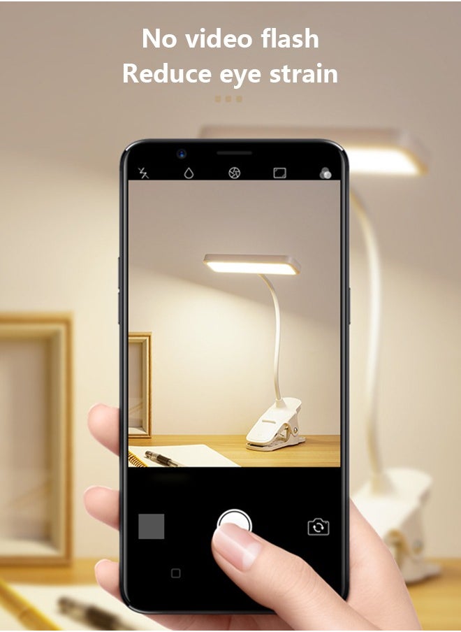 Momozone - LED Desk Lamp Study Clip Lamp Student Special Eye Protection Bedside Lamp Dormitory Charging Reading Lamp Bedroom Small Desk Lamp - Image 1