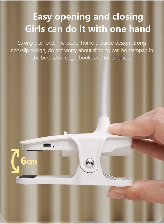 Momozone - LED Desk Lamp Study Clip Lamp Student Special Eye Protection Bedside Lamp Dormitory Charging Reading Lamp Bedroom Small Desk Lamp - Image 1