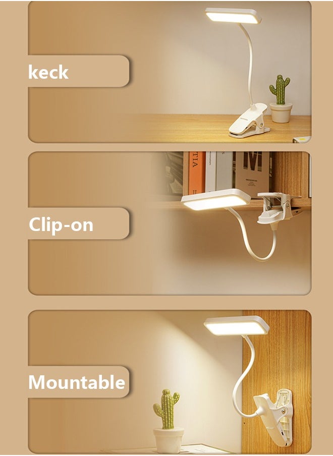 Momozone - LED Desk Lamp Study Clip Lamp Student Special Eye Protection Bedside Lamp Dormitory Charging Reading Lamp Bedroom Small Desk Lamp - Image 1