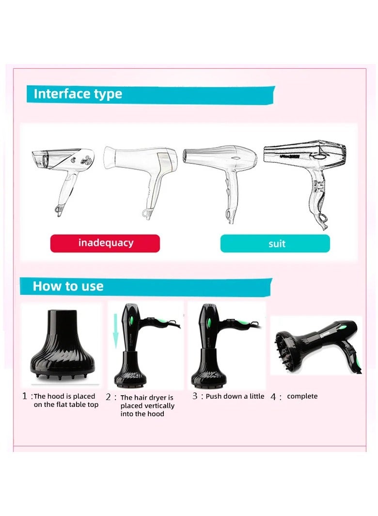 Generic Universal design hair dryer diffuser attachment compatible with almost all hair dryers, perfect for styling curly or wavy hair while drying and providing maximum volume without frizz  - Image 4