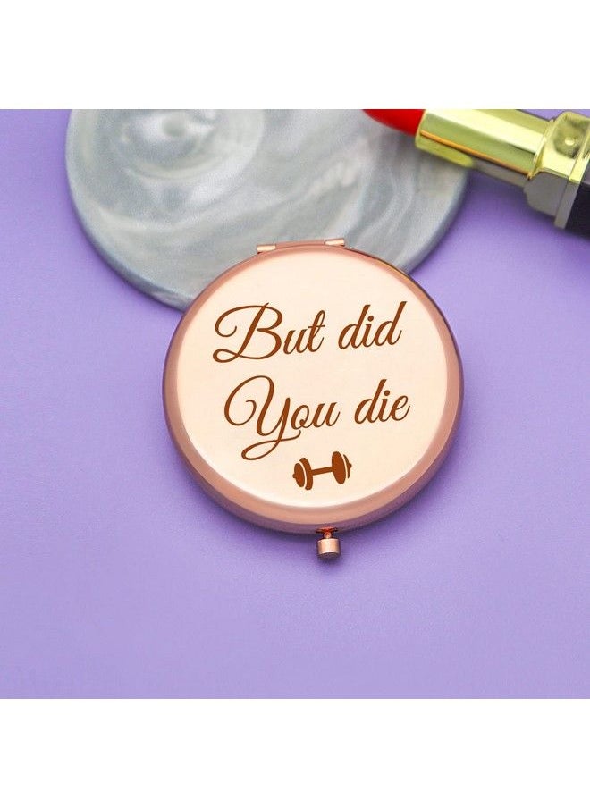 Jielahua - Workout Gifts Fitness Trainer Gifts Gym Gifts For Women Dumbbell Bodybuilding Gifts Rose Gold Compact Mirror Inspirational Gifts For Friends Sister Daughter Mom Encouragement Gifts For Coworkers - Image 1