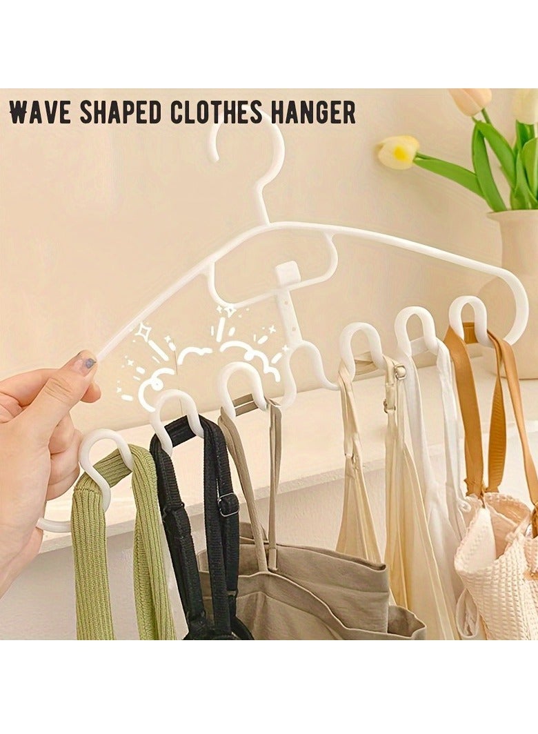 3pcs Wave Shaped Clothes Hanger, Bedroom Accessories, Laundry Organization, Space Saving Tank Top And Bra Hangers For Closet Organization, Closet Organizers And Storage（white） - Image 1