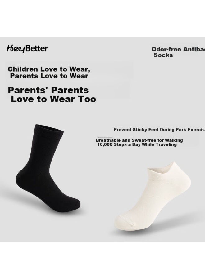 Heybetter Adult Deodorant Socks Low Cut Antibacterial Odor-resistant Breathable 5 Pairs Low Cut Pure Black One Size Fits All - Image 4