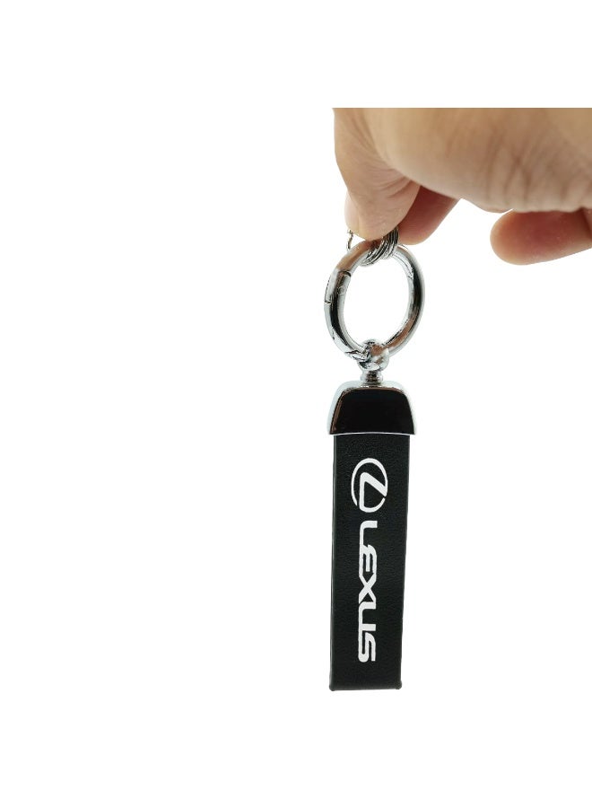 ليكساس سلسلة مفاتيح من قماش فاخر عالي الجودة - سلسلة مفاتيح سيارة متينة مع حلقة وخطاف معدنيين | حامل مفاتيح قوي للمنزل والسيارة | تصميم أنيق مطرز - Image 5