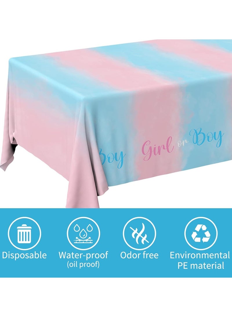BOY OR GIRL BABY gender revealed BABY SHOWER team disposable waterproof tablecloth Baby shower  - Image 2