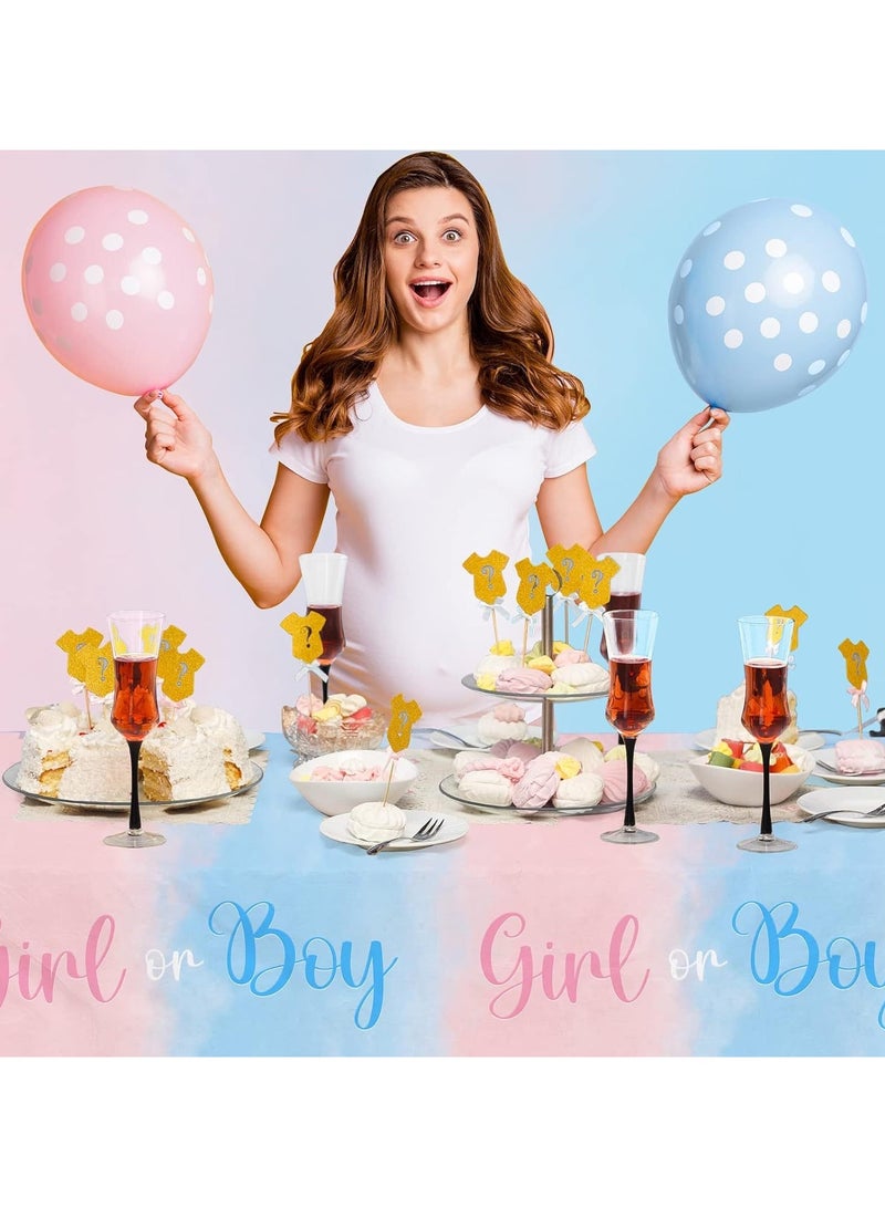 BOY OR GIRL BABY gender revealed BABY SHOWER team disposable waterproof tablecloth Baby shower  - Image 3
