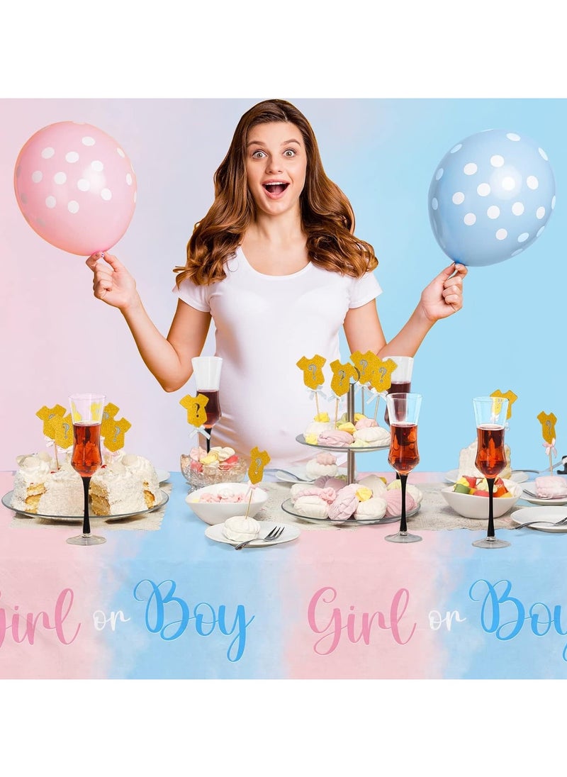 Generic - BOY OR GIRL BABY gender revealed BABY SHOWER team disposable waterproof tablecloth Baby shower - Image 1