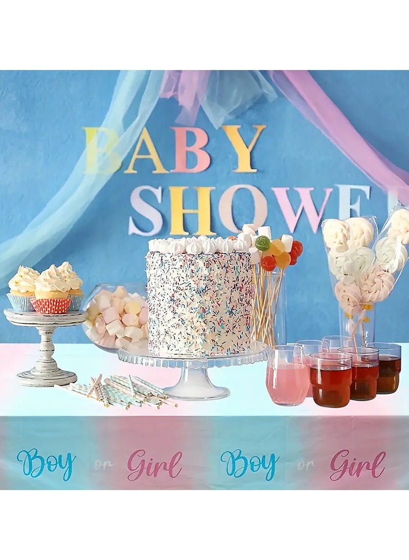 Generic - BOY OR GIRL BABY gender revealed BABY SHOWER team disposable waterproof tablecloth Baby shower - Image 1