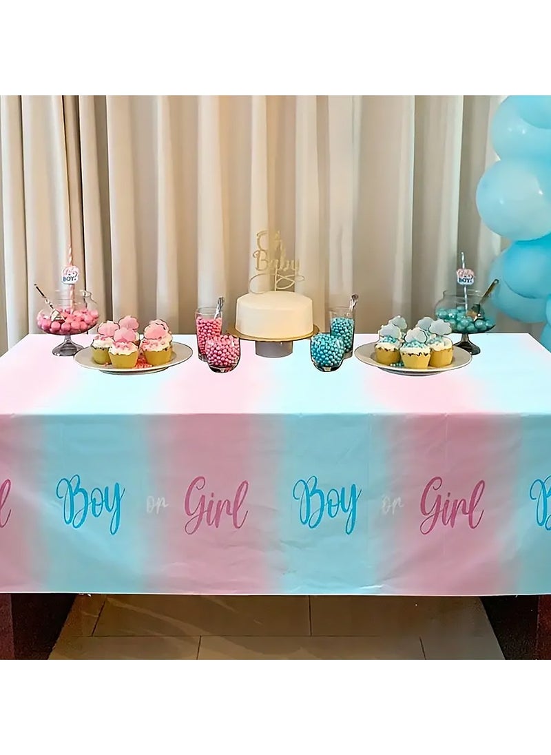 Generic - BOY OR GIRL BABY gender revealed BABY SHOWER team disposable waterproof tablecloth Baby shower - Image 1