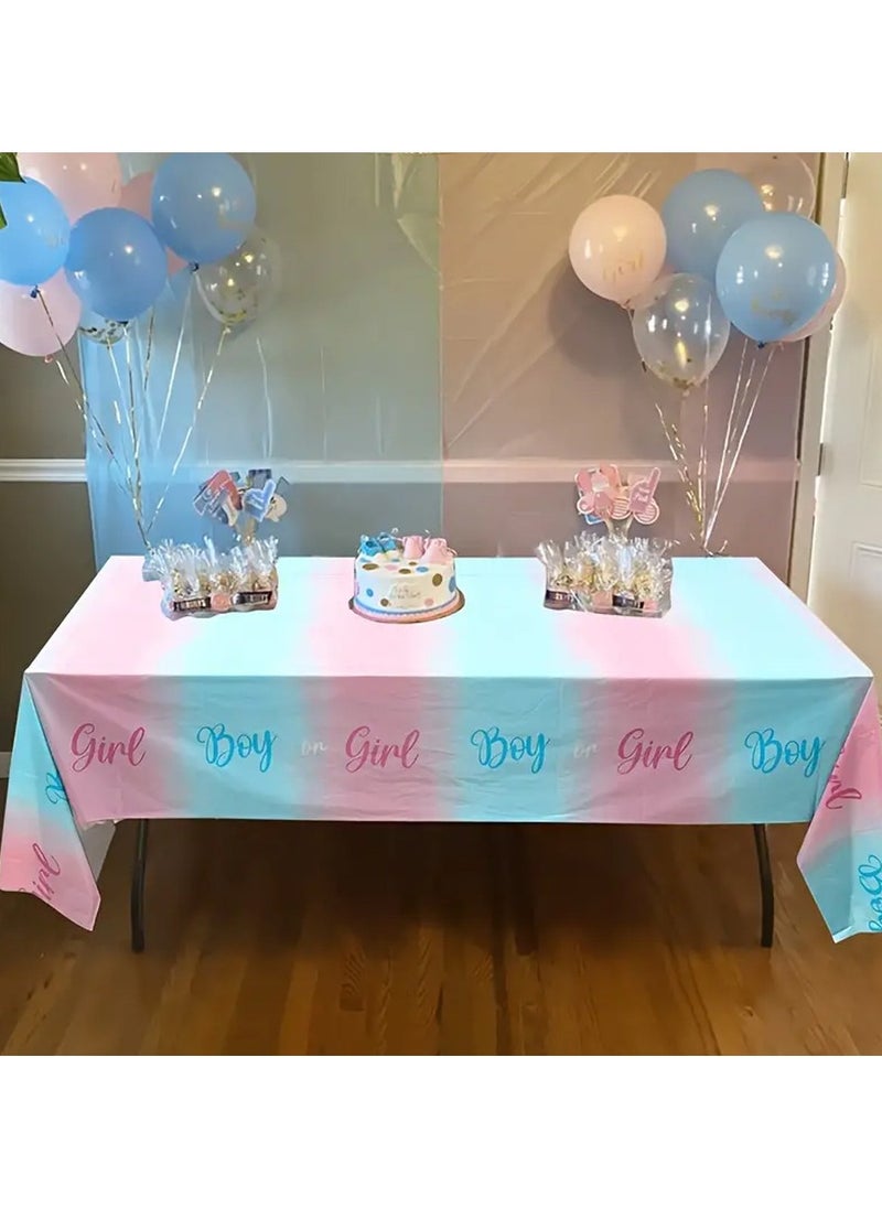 Generic - BOY OR GIRL BABY gender revealed BABY SHOWER team disposable waterproof tablecloth Baby shower - Image 1