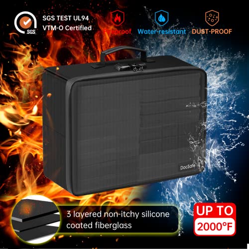 DocSafe Photo Storage Box with Lock,DocSafe Fireproof Photo Organizer Box with 16 Inner 4" x 6" Photo Case(Clear),Collapsible Portable Photo Filing Safe Storage with Water-Resistant Zipper for Photos,Picture - Image 3