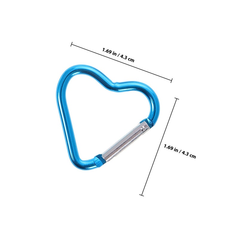20pcs Heart Shaped Aluminum Alloy Carabiner Clips Spring Snap Hooks Keychain Backpack Accessories for Outdoor Camping Hiking - Image 3