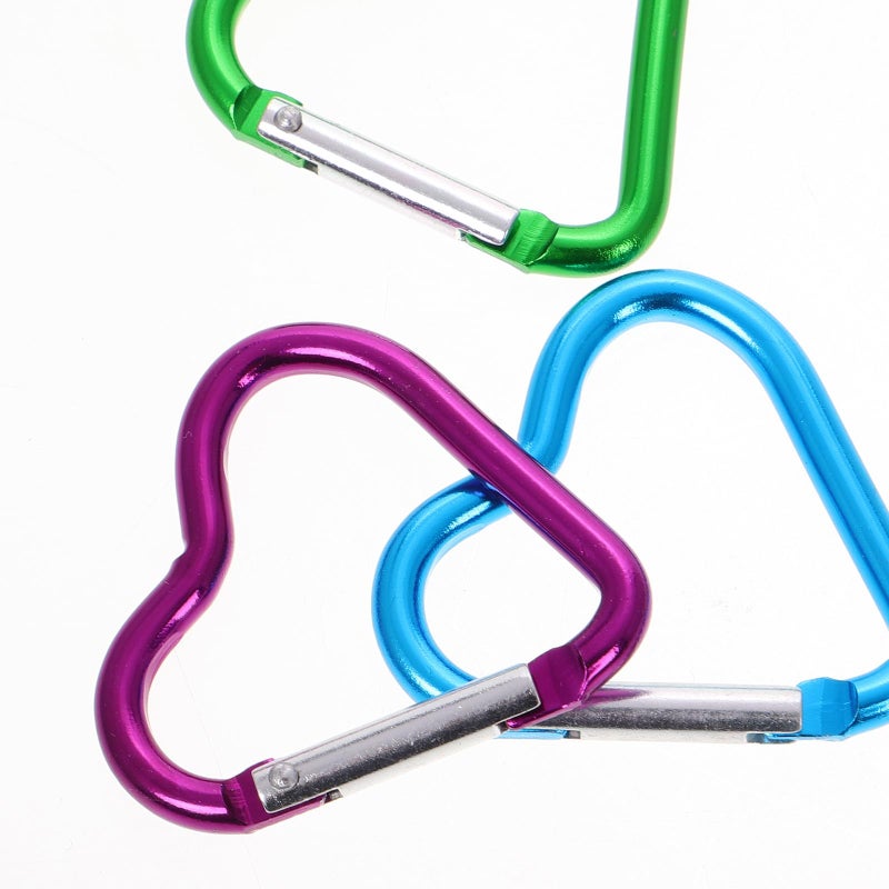 20pcs Heart Shaped Aluminum Alloy Carabiner Clips Spring Snap Hooks Keychain Backpack Accessories for Outdoor Camping Hiking - Image 4