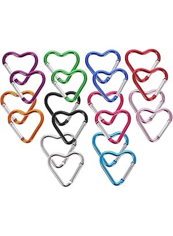 20pcs Heart Shaped Aluminum Alloy Carabiner Clips Spring Snap Hooks Keychain Backpack Accessories for Outdoor Camping Hiking - Image 1