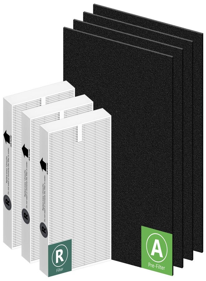 Funmit HPA300 HEPA Filter Replacement for Honeywell HPA300 Series Air Purifiers HPA300, HPA300VP, HPA304, HPA3300, Replace HRF-R3 (3 Ture HEPA R Replacement Filter + 4 Activated Carbon Pre-Filter) by Funmit - Image 1