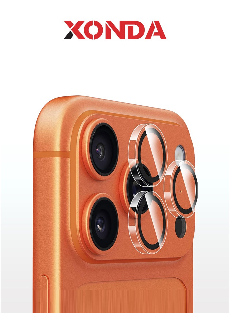 زوندا قطعتان من واقي عدسة الكاميرا ايفون 17 برو/ برو ماكس شفاف -  وضوح عالي الدقة, تركيب سهل ودقيق، مقاوم للخدش. - Image 1