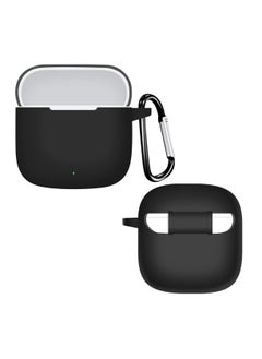 Anmi Compatible with Huawei Freebuds SE 2 Case Cover Silicone Soft TPU Full Protective Waterproof Cover with Portable Hook Keychain Shockproof Scratch Resistant (Black)  - Image 1
