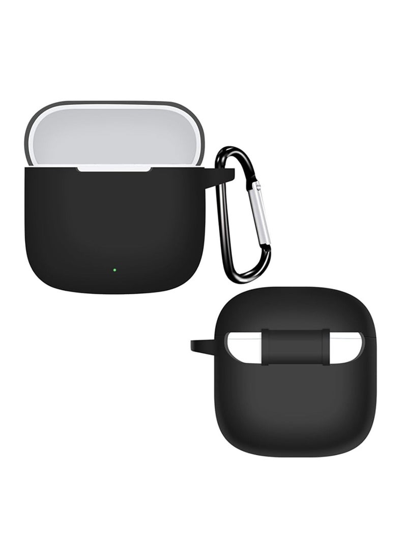 Anmi Compatible with Huawei Freebuds SE 2 Case Cover Silicone Soft TPU Full Protective Waterproof Cover with Portable Hook Keychain Shockproof Scratch Resistant (Black)  - Image 1