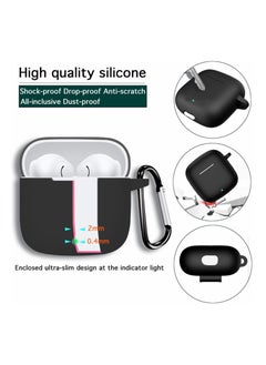 Anmi Compatible with Huawei Freebuds SE 2 Case Cover Silicone Soft TPU Full Protective Waterproof Cover with Portable Hook Keychain Shockproof Scratch Resistant (Black)  - Image 4