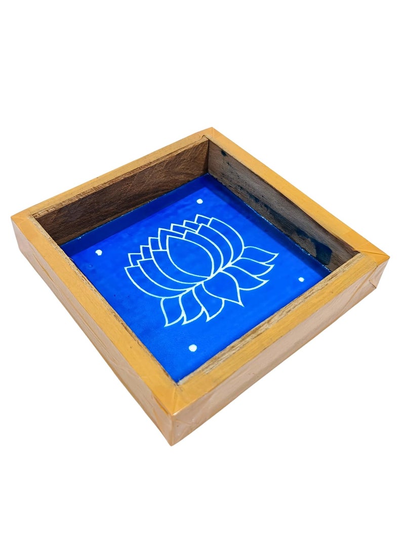anciently Anciently Lotus Flower Rangoli Stencil Wooden, Rangoli Sacha Wooden, 1 Piece (5x5 Inches)  - Image 1